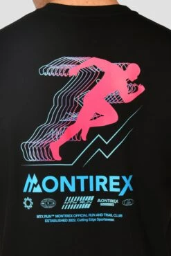 MTX Run Vital Cotton T-Shirt - Black 6 MTX Run Vital Cotton T-Shirt - Black -MONTIREX CLOHTING SALE MTX RUN VITAL COTTON TEE BLACK close back detail