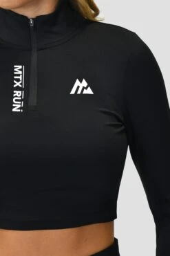 MTX Run 1/4 Zip - Black -MONTIREX CLOHTING SALE MTXRUN1 4ZIP LOGO