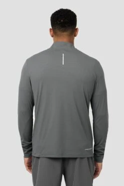 Peak Gridded Polartec® 1/4 Zip - Cement Grey -MONTIREX CLOHTING SALE PEAK GRIDDED 1 4 ZIP GREY 2