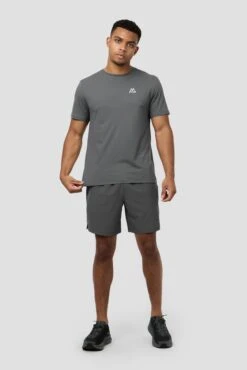 Peak Gridded Polartec® T-Shirt - Cement Grey -MONTIREX CLOHTING SALE PEAK GRIDDED SHIRT GREY 3