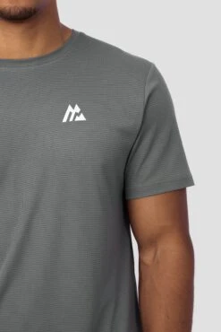 Peak Gridded Polartec® T-Shirt - Cement Grey -MONTIREX CLOHTING SALE PEAK GRIDDED SHIRT GREY 5