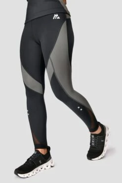 Power Panelled Legging - Black/Dark Slate Grey -MONTIREX CLOHTING SALE POWERPANELLEDLEGGING Black DarkSlate side