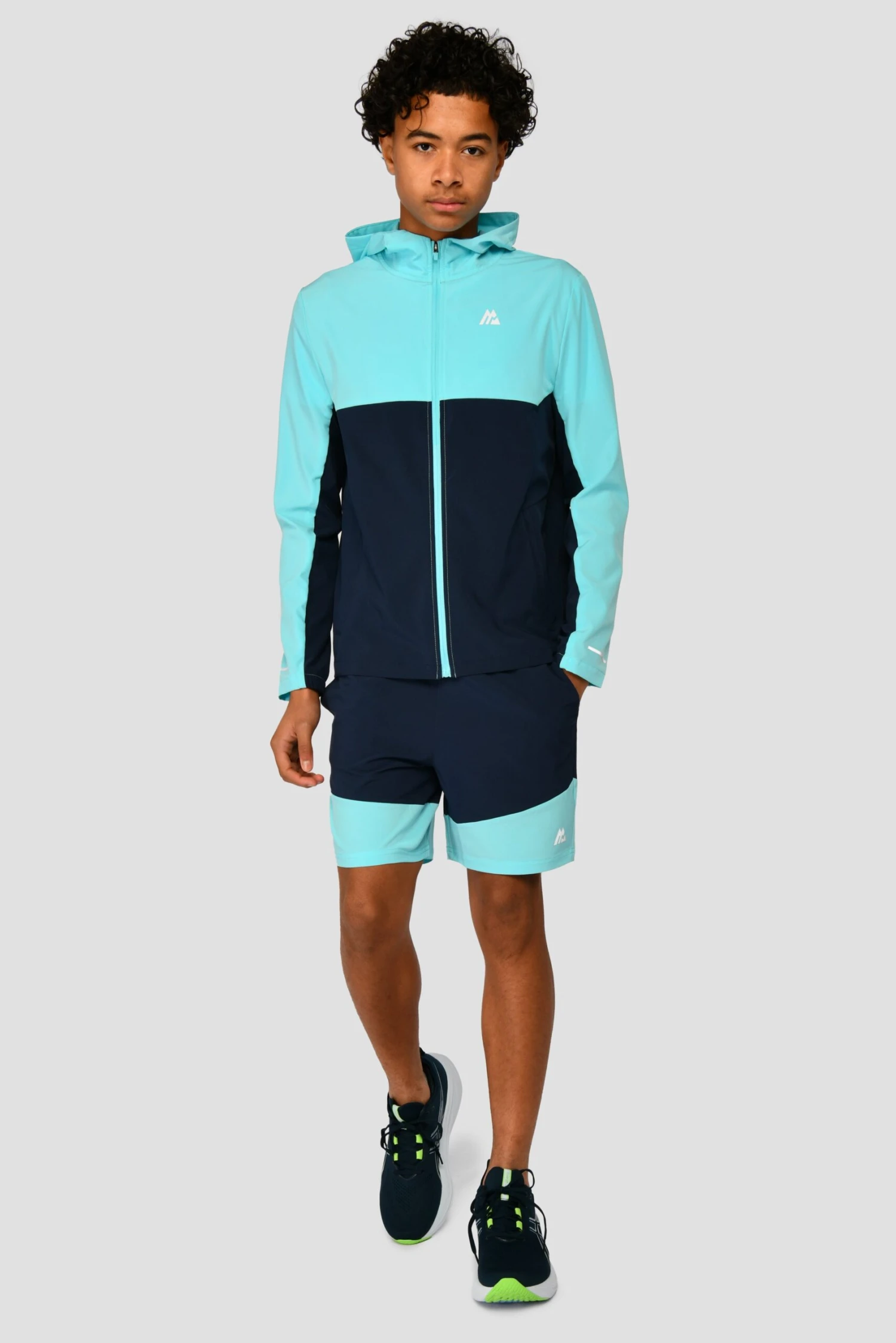Junior Rush Running Short - Neon Sky/Midnight Blue Junior Rush Running Short - Neon Sky/Midnight Blue -MONTIREX CLOHTING SALE RUSH RUNNING SHORT NEON SKY MIDNIGHT BLUE full front scaled