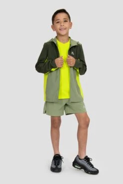 Boys Speed 2.0 Windbreaker - Fleck/Elm/Electric Lime -MONTIREX CLOHTING SALE SPEED 2.0 WINDBREAKER FLECK ELM ELECTRIC LIME full front open