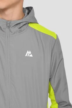 Junior Speed Windbreaker - Platinum Grey/Electric Lime -MONTIREX CLOHTING SALE SPEED WINDBREAKER PLATINUM GREY ELECTRIC LIME logo