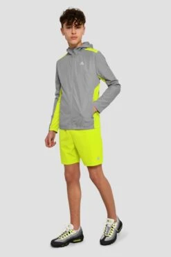 Junior Speed Windbreaker - Platinum Grey/Electric Lime -MONTIREX CLOHTING SALE SPEEDWINDBREAKER PLATINUMGREY ELECTRICLIME front
