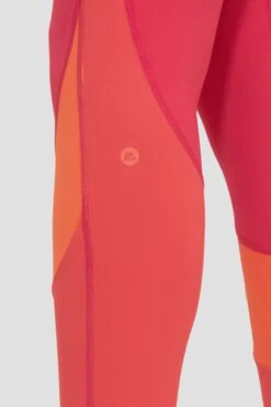 Stride Legging - Strawberry Soda/Montipora/Pink Sherbet -MONTIREX CLOHTING SALE STRIDE LEGGING RASPBERRY LIVING CORAL PARADISE PINK Back Reflective Detail