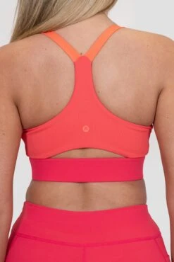 Stride Sports Bra - Strawberry Soda/Montipora/Pink Sherbet -MONTIREX CLOHTING SALE STRIDE BRA RASPBERRY LIVING CORAL PARADISE PINK Back Detail