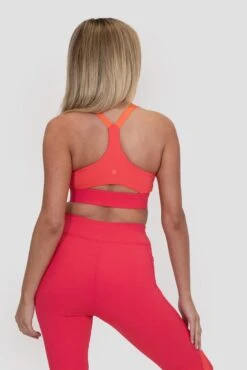 Stride Sports Bra - Strawberry Soda/Montipora/Pink Sherbet -MONTIREX CLOHTING SALE STRIDE BRA RASPBERRY LIVING CORAL PARADISE PINK Close Back