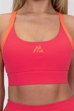 Stride Sports Bra - Strawberry Soda/Montipora/Pink Sherbet -MONTIREX CLOHTING SALE STRIDE BRA RASPBERRY LIVING CORAL PARADISE PINK Logo
