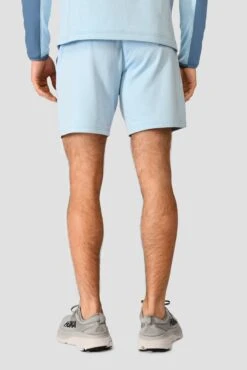 Summit Poly Short - Moonstone Marl/Steel Blue 7 Summit Poly Short - Moonstone Marl/Steel Blue -MONTIREX CLOHTING SALE SUMMIT POLY SHORT MOONSTONE MARL STEEL BLUE back