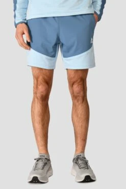 Summit Poly Short - Moonstone Marl/Steel Blue 6 Summit Poly Short - Moonstone Marl/Steel Blue -MONTIREX CLOHTING SALE SUMMIT POLY SHORT MOONSTONE MARL STEEL BLUE front