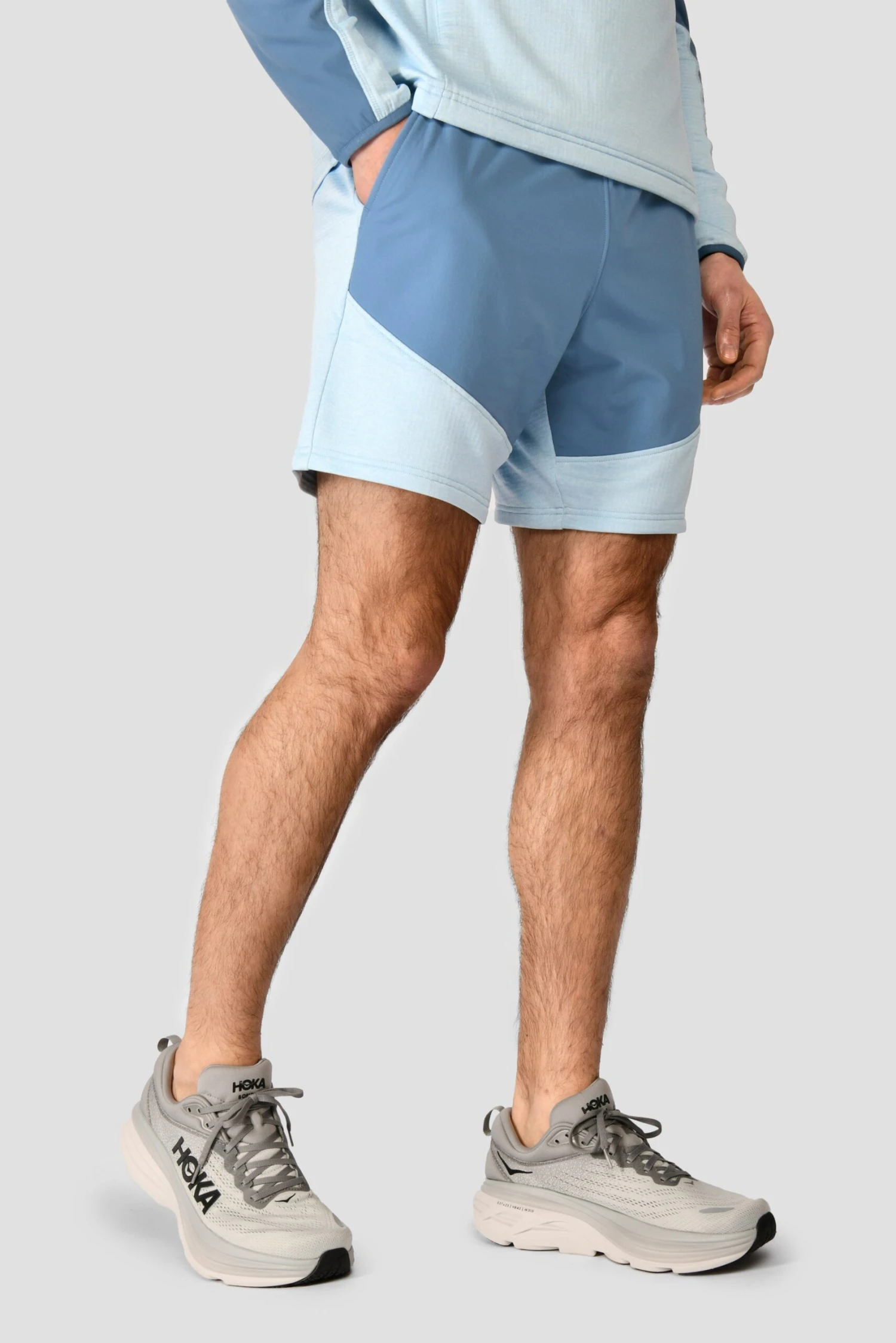 Summit Poly Short - Moonstone Marl/Steel Blue Summit Poly Short - Moonstone Marl/Steel Blue -MONTIREX CLOHTING SALE SUMMIT POLY SHORT MOONSTONE MARL STEEL BLUE other side scaled