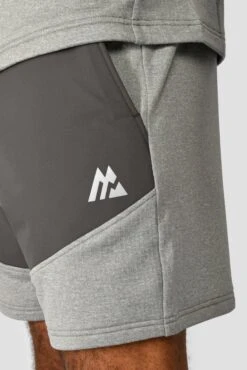 Summit Poly Short - Platinum Grey Marl/Cement Grey -MONTIREX CLOHTING SALE SUMMIT POLY SHORT PLATINUM GREY MARL CEMENT GREY close