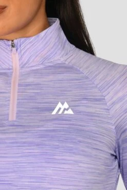 Women's Trail 2.0 1/4 Zip - Lilac Multi -MONTIREX CLOHTING SALE TRAIL 2.0 1 4 ZIP LILAC BLOOM MAGNOLIA PEARLY HEATHER AMETHYST logo detail