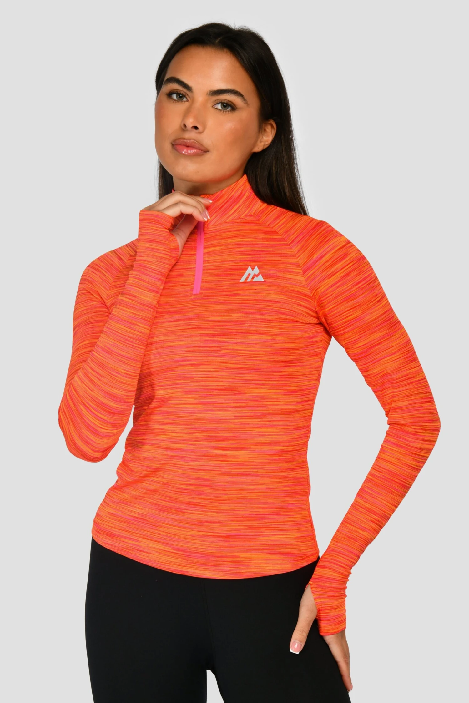 Women's Trail 2.0 1/4 Zip - Neon Pink/Orange/Red Multi Women's Trail 2.0 1/4 Zip - Neon Pink/Orange/Red Multi -MONTIREX CLOHTING SALE TRAIL 2.0 1 4 ZIP MAGENTA LAVA SAFETY ORANGE EMBER close front scaled
