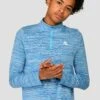 Junior Trail 2.0 1/4 Zip - Neon Blue/Sky -MONTIREX CLOHTING SALE TRAIL 2.0 1 4 ZIP NEON BLUE NEON SKY WHITE close front