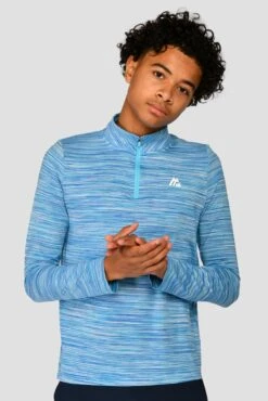 Junior Trail 2.0 1/4 Zip - Neon Blue/Sky