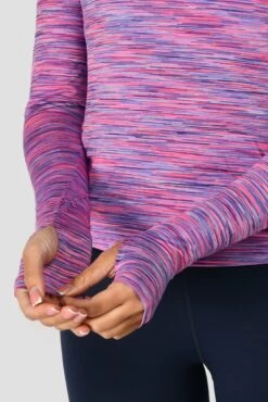 Women's Trail 2.0 1/4 Zip - Purple/Pink -MONTIREX CLOHTING SALE TRAIL 2.0 1 4 ZIP THISTLE ROYAL PURPLE VIVID VIOLET NEON PINK SLEEVEDETAIL