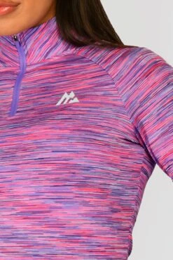 Women's Trail 2.0 1/4 Zip - Purple/Pink -MONTIREX CLOHTING SALE TRAIL 2.0 1 4 ZIP THISTLE ROYAL PURPLE VIVID VIOLET NEON PINK logo