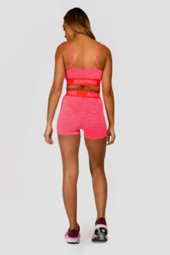 Trail Icon Bra Top- Neon Pink/Red -MONTIREX CLOHTING SALE TRAIL ICON BRA TOP NEON PINK MAGENTA PINK PUNCH SHOCKING PINK FIESTA RED BACK