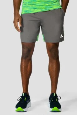Trail Panel 2.0 Short - Grey/OG Neon/Green -MONTIREX CLOHTING SALE TRAIL PANEL 2.0 SHORT CEMENT GREY OG NEON PERSIAN GREEN NEON BLUE front