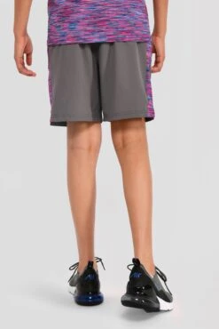 Junior Trail Panel Short - Dark Grey/Navy/Pink 5 Junior Trail Panel Short - Dark Grey/Navy/Pink -MONTIREX CLOHTING SALE TRAIL PANEL SHORT CEMENT GREY MIDNIGHT BLUE SHOCKING PINK back