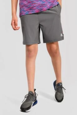 Junior Trail Panel Short - Dark Grey/Navy/Pink 4 Junior Trail Panel Short - Dark Grey/Navy/Pink -MONTIREX CLOHTING SALE TRAIL PANEL SHORT CEMENT GREY MIDNIGHT BLUE SHOCKING PINK front