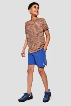 Junior Trail Panel Short - Cobalt/Neon Orange/Lime/Blue 6 Junior Trail Panel Short - Cobalt/Neon Orange/Lime/Blue -MONTIREX CLOHTING SALE TRAIL PANEL SHORT COBALT SAFETY ORANGE LIME FROST full front