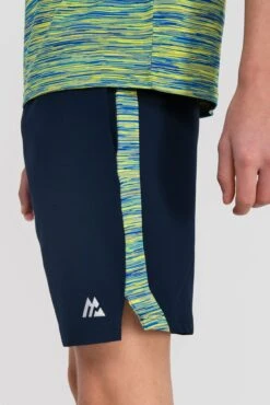 Junior Trail Panel Short - Navy/Neon Blue/Lime 8 Junior Trail Panel Short - Navy/Neon Blue/Lime -MONTIREX CLOHTING SALE TRAIL PANEL SHORT MIDNIGHT BLUE NEON BLUE LIME FROST logo detail