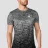 Trail Seamless T-Shirt - Black/Grey Multi -MONTIREX CLOHTING SALE TRAIL SEAMLESS TEE BLACK WHITE CEMENT GREY close front