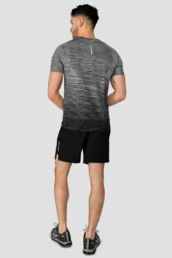 Trail Seamless T-Shirt - Black/Grey Multi -MONTIREX CLOHTING SALE TRAIL SEAMLESS TEE BLACK WHITE CEMENT GREY full back