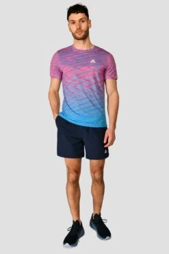 Trail Seamless T-Shirt - Pink/Blue 4 Trail Seamless T-Shirt - Pink/Blue -MONTIREX CLOHTING SALE TRAIL SEAMLESS TEE HIBISCUS MAYA BLUE front