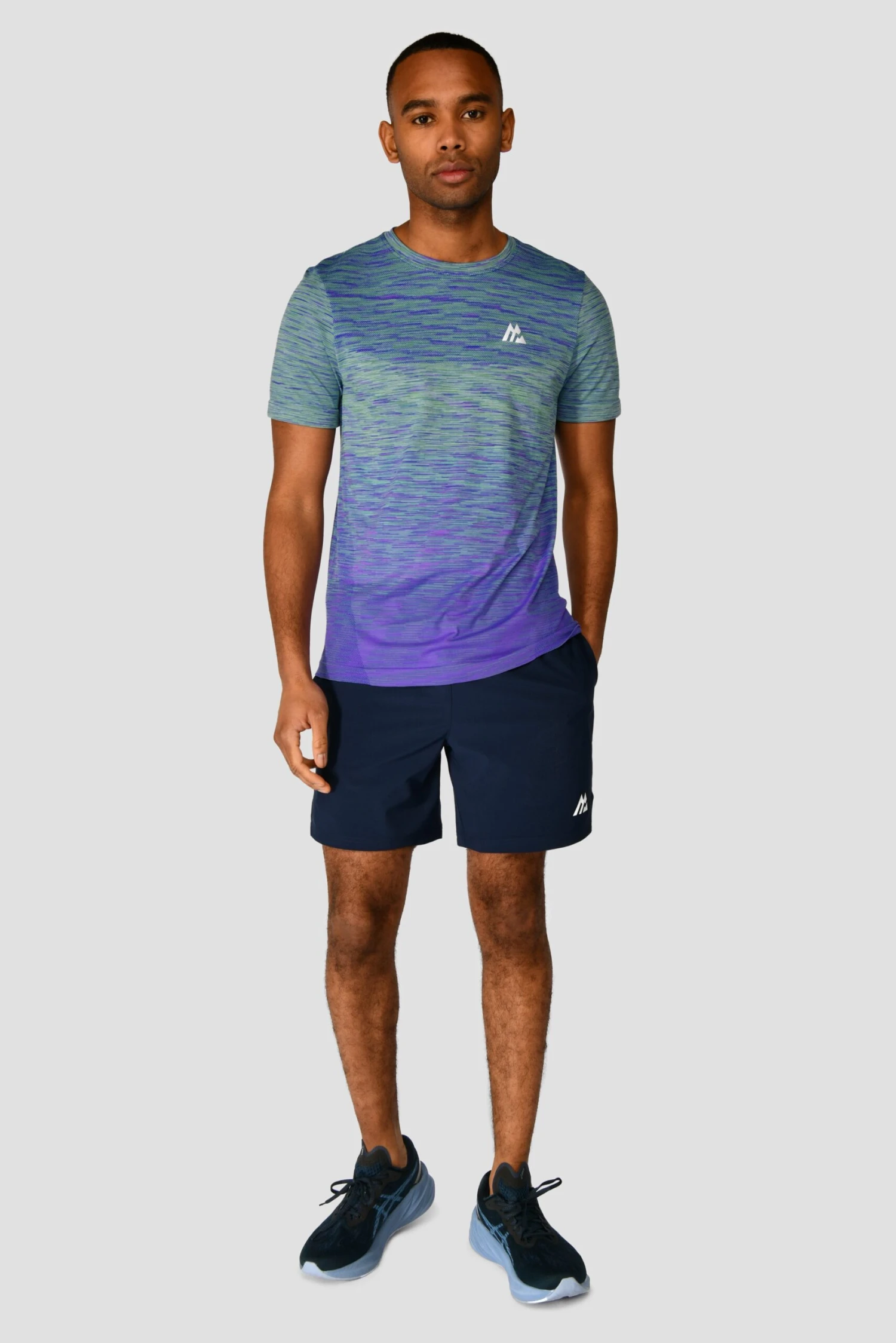 Trail Seamless T-Shirt - Green/Purple Trail Seamless T-Shirt - Green/Purple -MONTIREX CLOHTING SALE TRAIL SEAMLESS TEE MOUNTAIN MEADOW PURPLE Front scaled