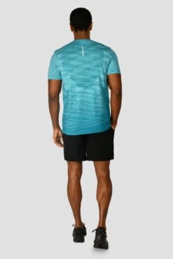 Trail Seamless T-Shirt - Neon Blue/Maya Blue -MONTIREX CLOHTING SALE TRAIL SEAMLESS TEE NEON BLUE MAYA BLUE Seamless back