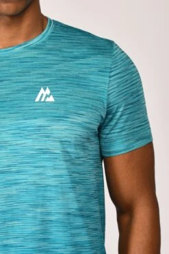 Trail Seamless T-Shirt - Neon Blue/Maya Blue -MONTIREX CLOHTING SALE TRAIL SEAMLESS TEE NEON BLUE MAYA BLUE logo detail