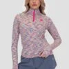 Women's Trail 1/4 Zip - Multi -MONTIREX CLOHTING SALE TRAIL1 4 ZIP AZALEA PINK DIVA PINK BRIGHT WHITE GREEN GECKO IBIZA BLUE ELECTRIC BLUE LEMONADE Close Front v2