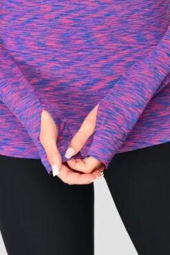 Women's Trail 2.0 1/4 Zip - Purple/Blue -MONTIREX CLOHTING SALE TRAIL2.01 4ZIP PURPLE ELECTRICPURPLE NEONBLUE SHOCKINGPINK sleevedetail