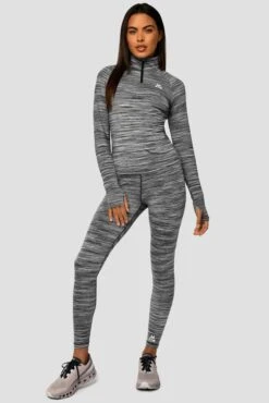 Trail 2.0 1/4 Zip - Black/Grey Multi -MONTIREX CLOHTING SALE Trail 1 4 Zip GREY BLACK WHITE Full Front