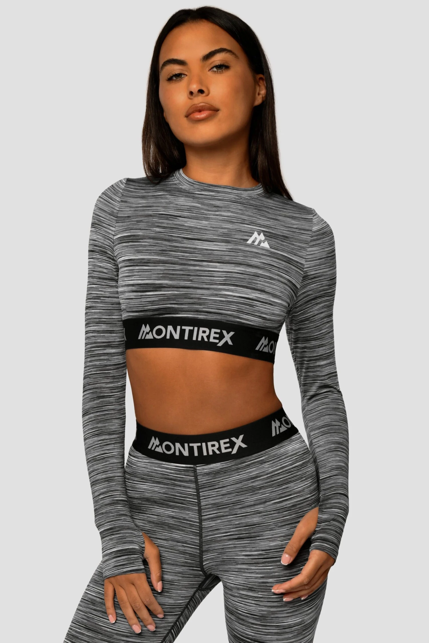 Trail Icon Long Sleeve Crop - Black/Grey Multi Trail Icon Long Sleeve Crop - Black/Grey Multi -MONTIREX CLOHTING SALE Trail Icon LS Crop GREY BLACK WHITE Close Front scaled