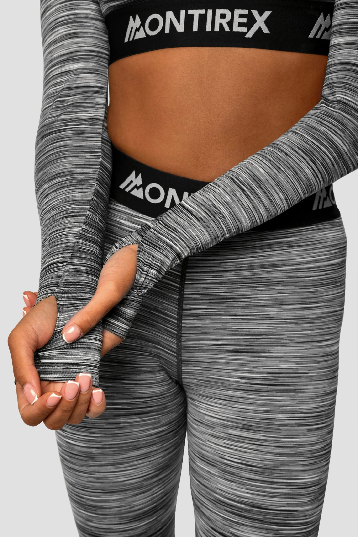 Trail Icon Long Sleeve Crop - Black/Grey Multi Trail Icon Long Sleeve Crop - Black/Grey Multi -MONTIREX CLOHTING SALE Trail Icon LS Crop GREY BLACK WHITE Sleeve detail scaled