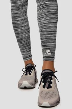 Trail Icon Legging - Black/Grey Multi -MONTIREX CLOHTING SALE Trail Icon Legging GREY BLACK WHITE Logo detail