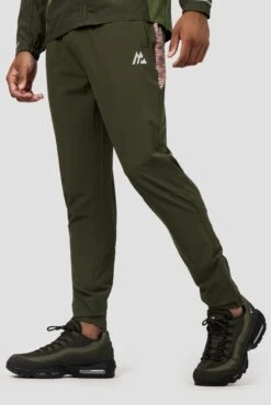 Trail Panel Running Pant - Khaki/Pink/Red