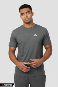 Peak Gridded Polartec® T-Shirt - Cement Grey